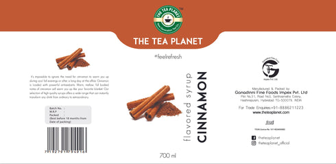 The Tea Planet Cinnamon Syrup 700 ml
